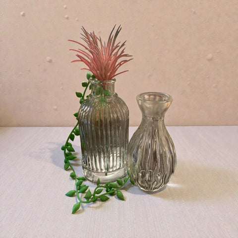Clear glass vases