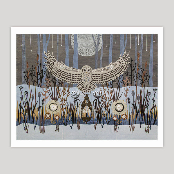 Dissolved Into A Silent Night - 11 x 14 inch  Cut Paper Art Print