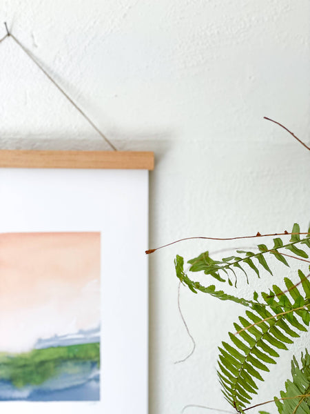 Minimalistic Wooden Magnetic Picture Hanger: 12"
