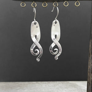 Edgy Stainless Steel Fork Earrings with Spirals