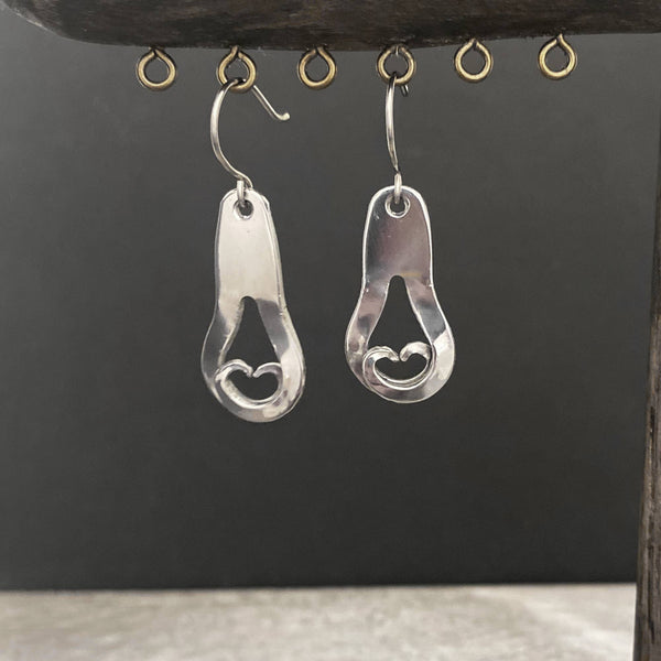 Stainless Steel  Heart Dainty Fork Earrings