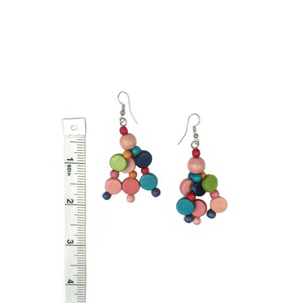 Coloree brightly colored wood bead earrings
