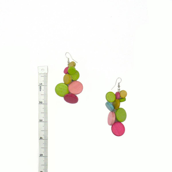 Sondra bright and bold wood bead earrings