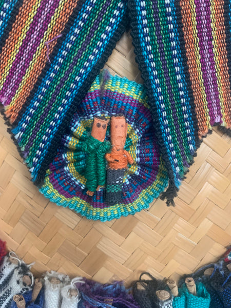 Vintage Guatemalan Worry Doll wall plaque