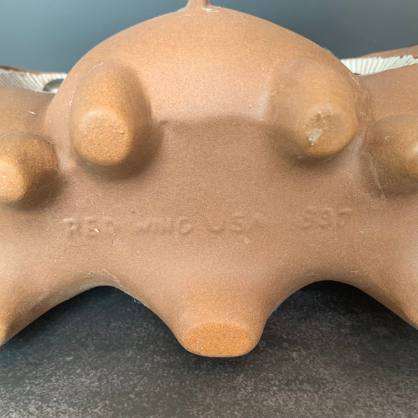 Triple Owl planter, Red Wing Pottery #897