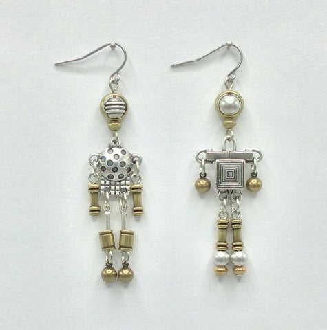 Mismatched Minibot Earrings - 3453/52