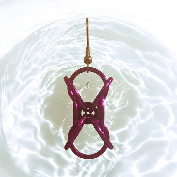 Hour glass chain mail earrings