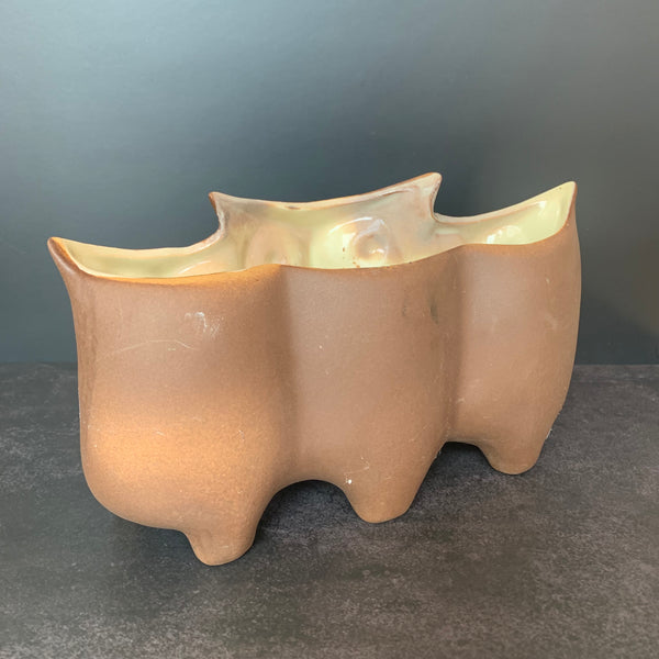 Triple Owl planter, Red Wing Pottery #897