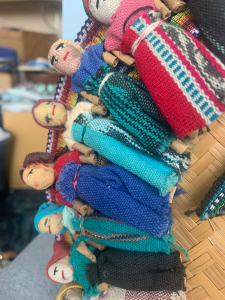 Vintage Guatemalan Worry Doll wall plaque