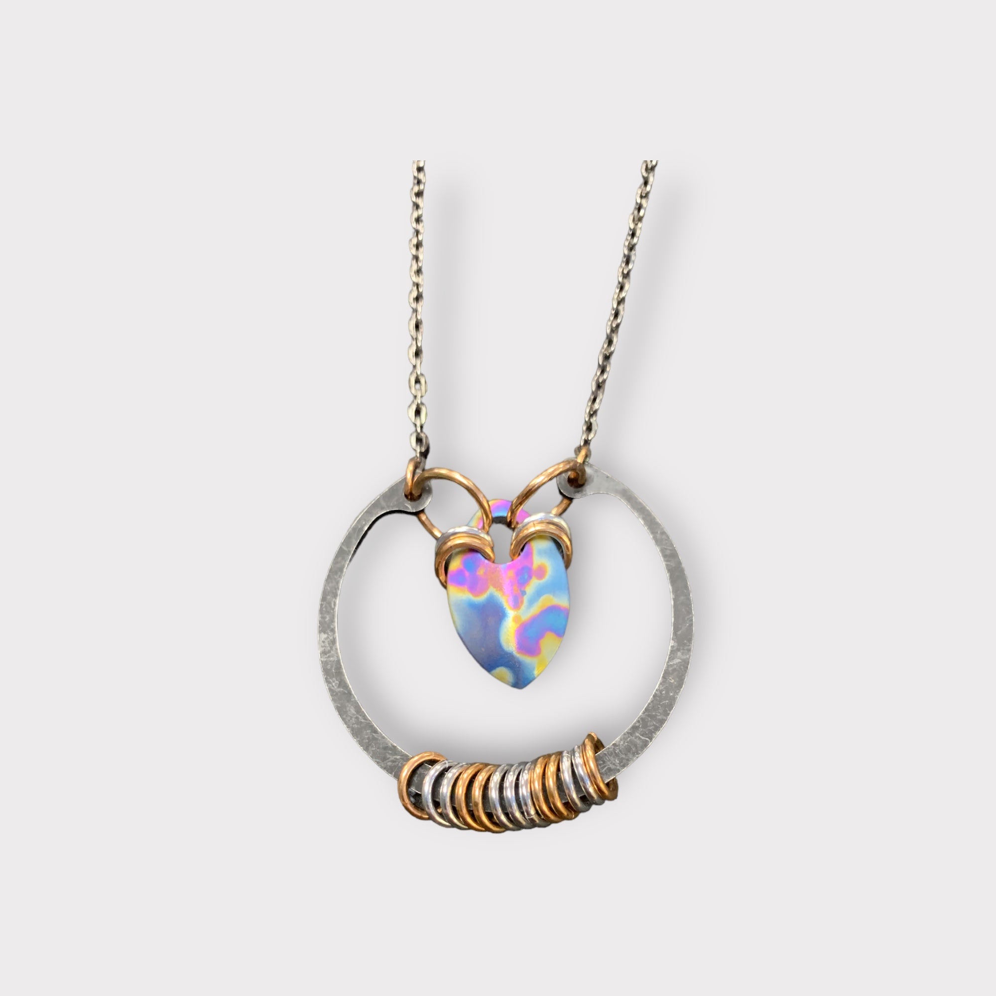 Retaining Ring necklace with titanium scale