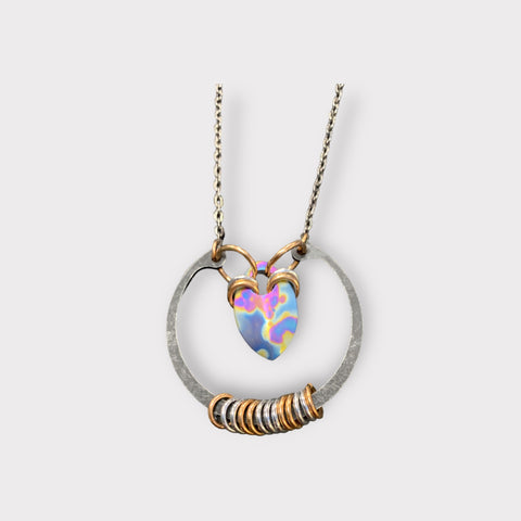 Retaining Ring necklace with titanium scale