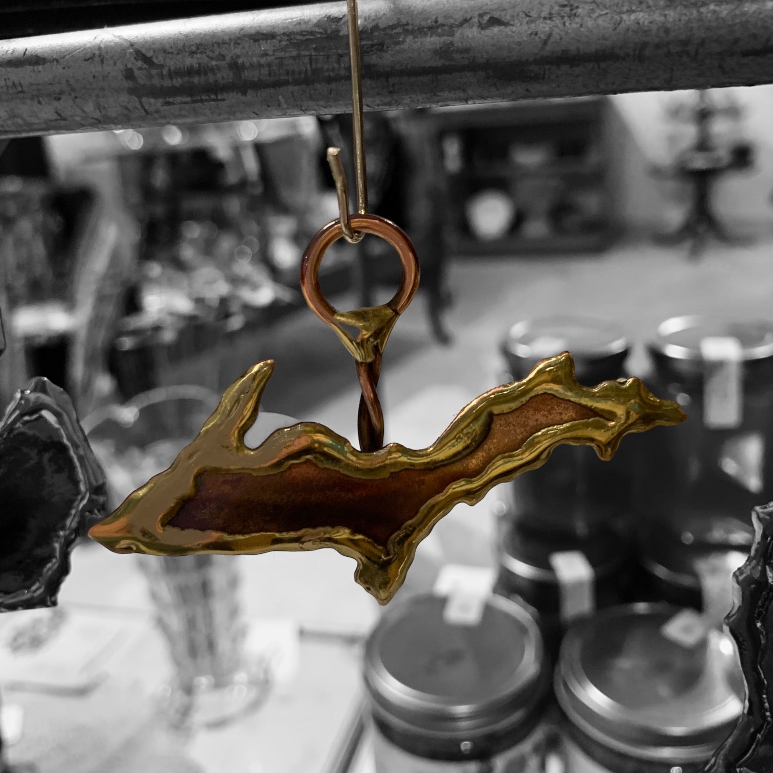 Copper Michigan Ornaments