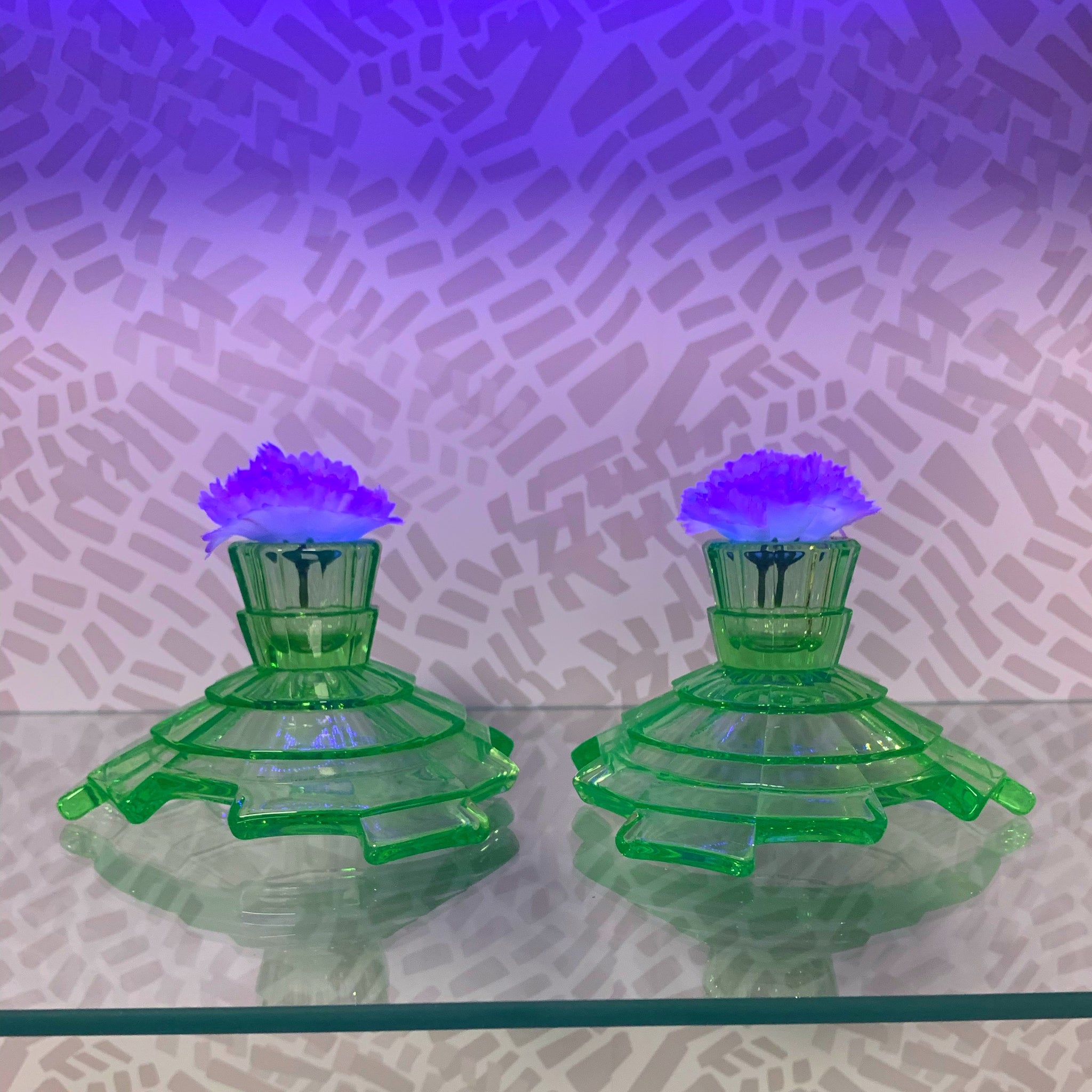 Indiana Glass - Tea Room - Candleholders pair