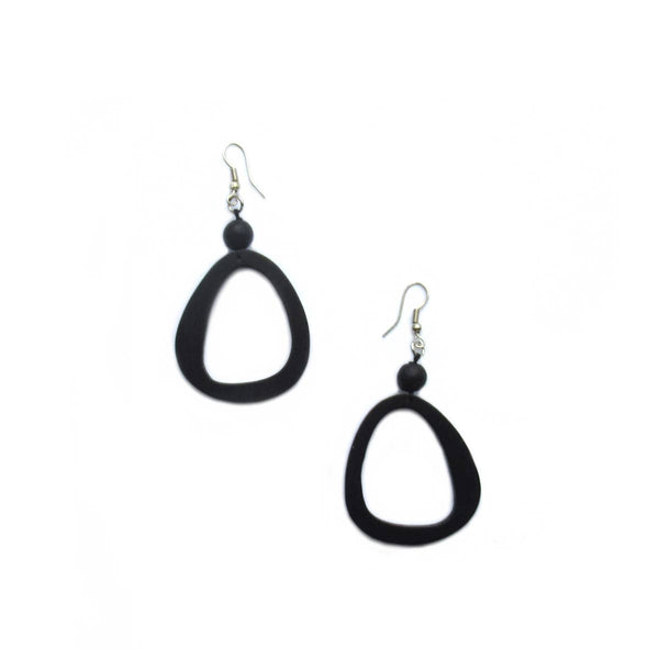 Lia black wood earrings