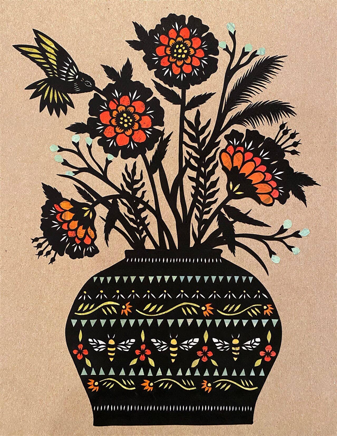 Extract Life's Sweetness - 8 x 10 inch Cut Paper Art Print