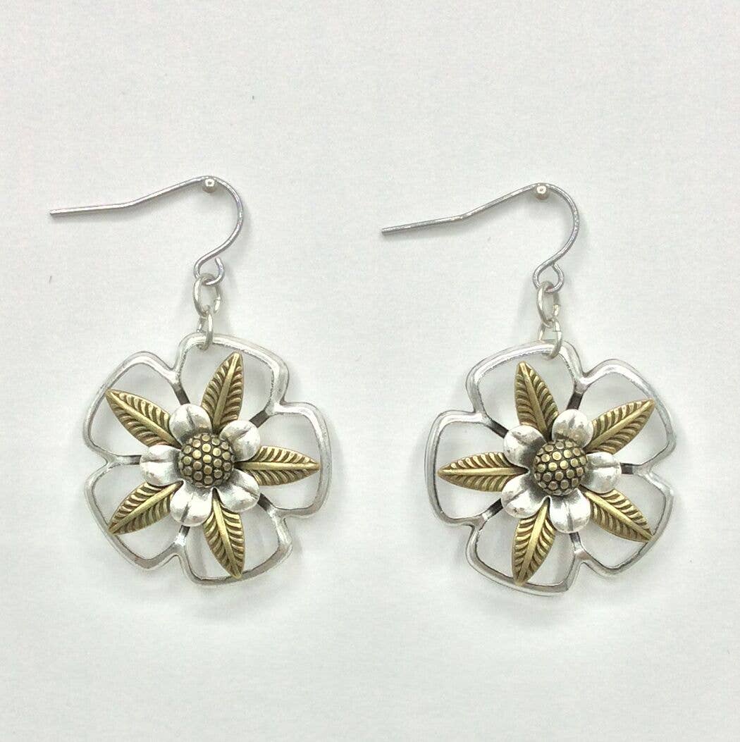 Mechanical Botanical Earrings - 3283