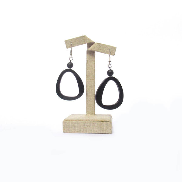 Lia black wood earrings