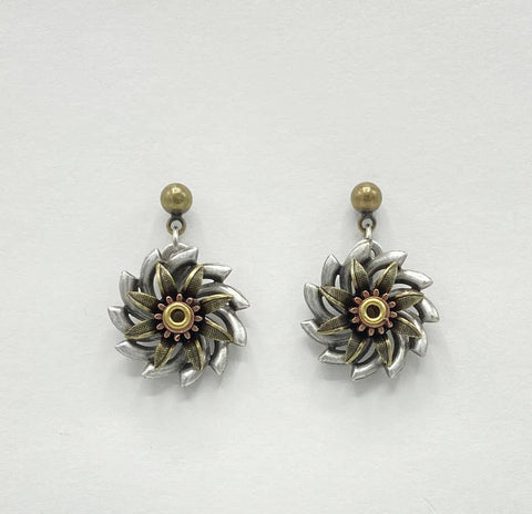 Brass, Copper & Silver Plated Dangle Earrings