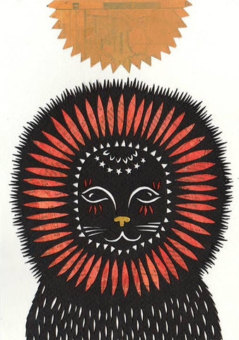 Dandy Lion - 5 x 7 inch Cut Paper Art Print