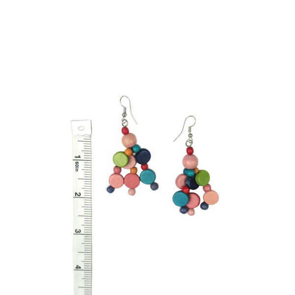 Jessica soft colored wood bead earrings