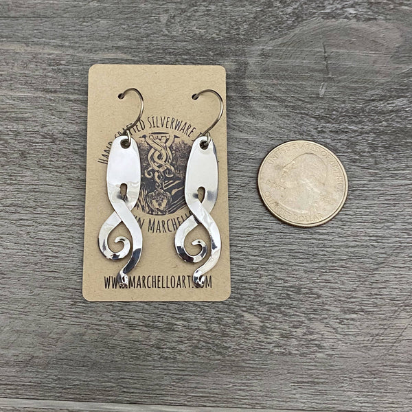 Edgy Stainless Steel Fork Earrings with Spirals