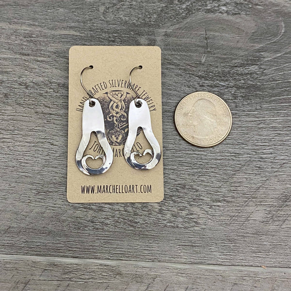 Stainless Steel  Heart Dainty Fork Earrings