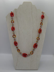 Fire and Ice cord rings and byzantine chainmaille necklace