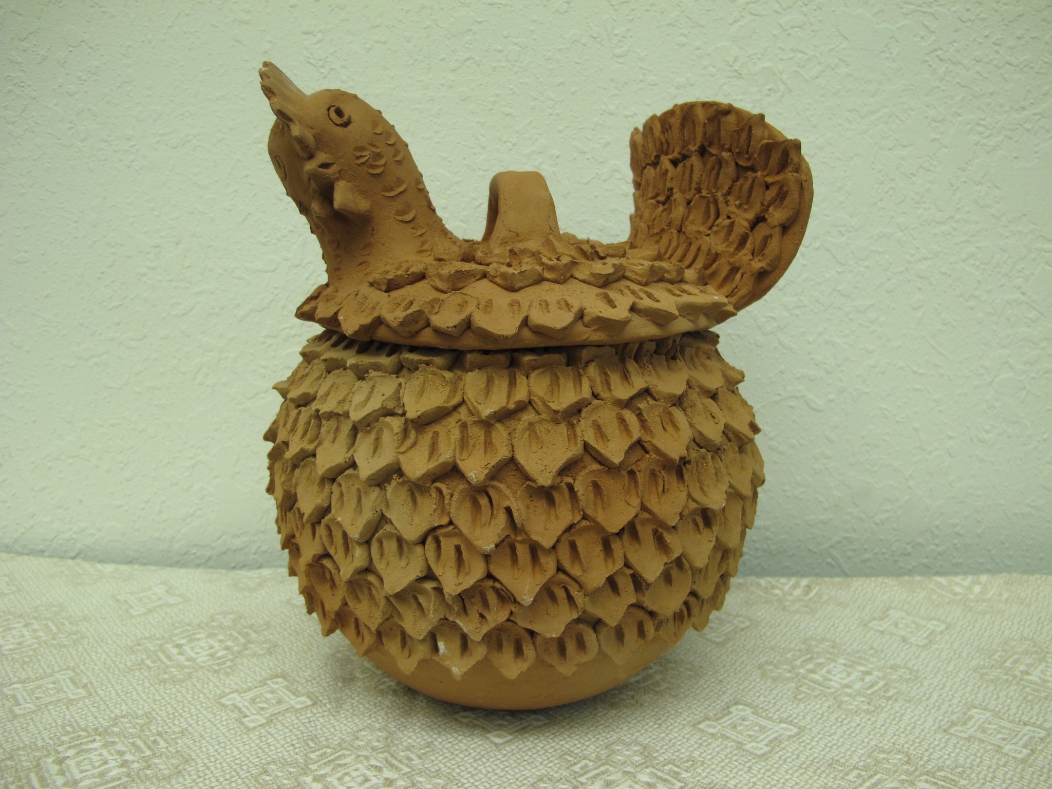 Terra-cotta Chicken Tureen with lid